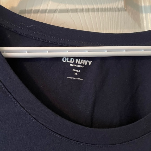 2 Old Navy Maternity Tops-navy & black, sz XL - Picture 3 of 4